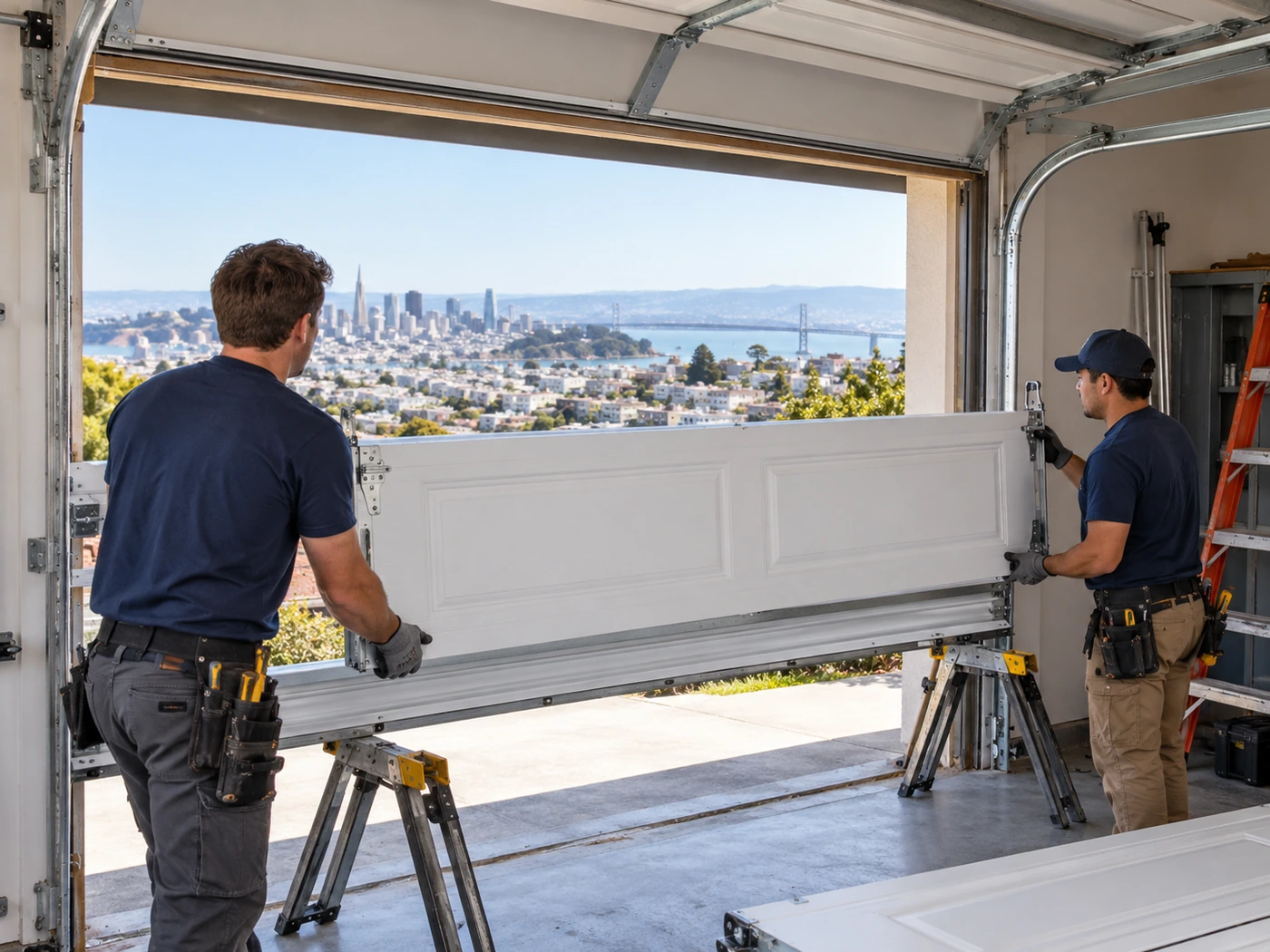 Garage Door Installation Architectural Illustration