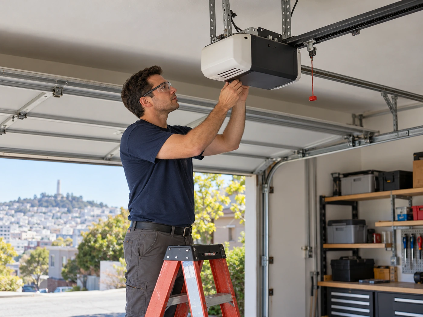 Garage Door Opener Repair Architectural Illustration