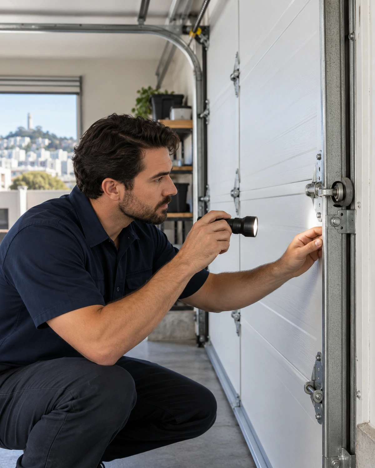 Garage Door Inspection Architectural Illustration