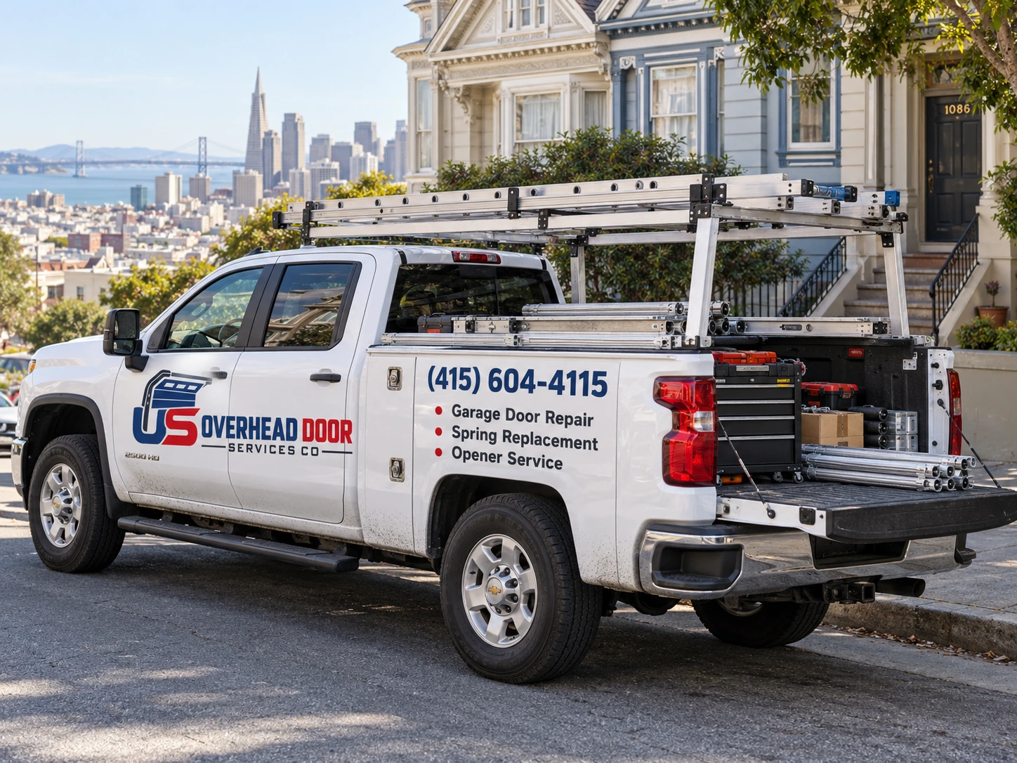US Overhead Door Services Co Branded Service Truck In San Francisco